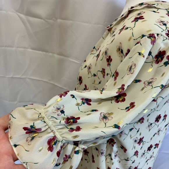 Jon & Anna Cream and Brown Flutter Sleeve Blouse - Picture 7 of 10